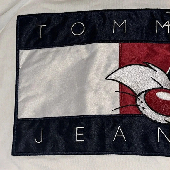 Rare VTG TOMMY HILFIGER X SPACE JAM LOONEY TUNES AUTHENTIC HOODIE TOMMY JEANS - Picture 10 of 16